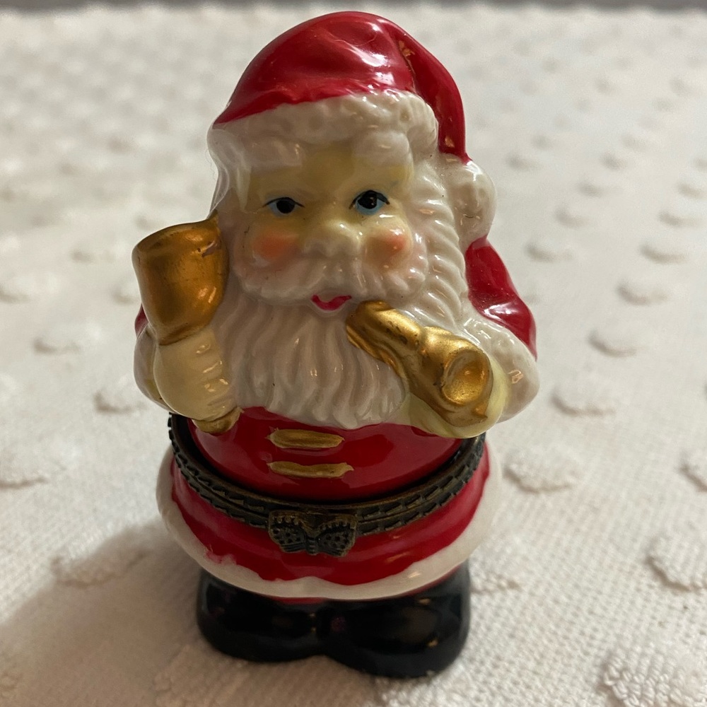 Santa Claus porcelain trinket box